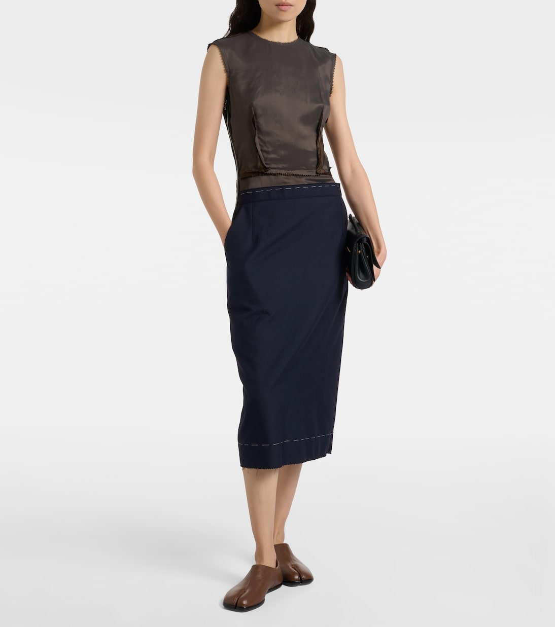 Midikleid aus Twill | Maison Margiela