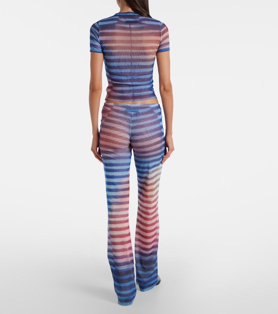 Bedruckte Schlaghose aus Mesh | Jean Paul Gaultier