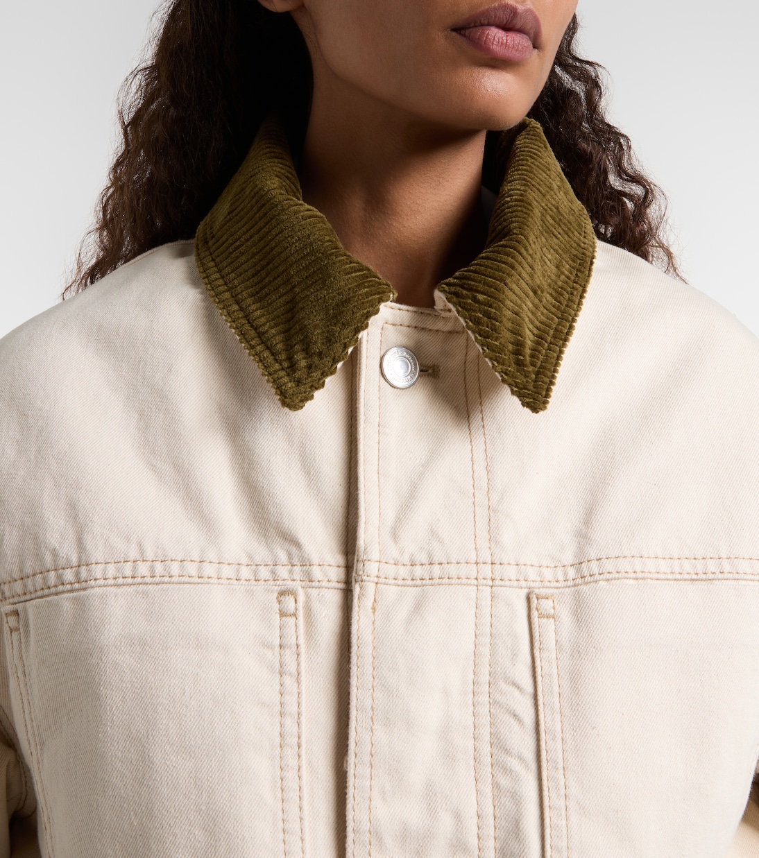Feldjacke aus Baumwoll-Twill mit Cord | Ami Paris