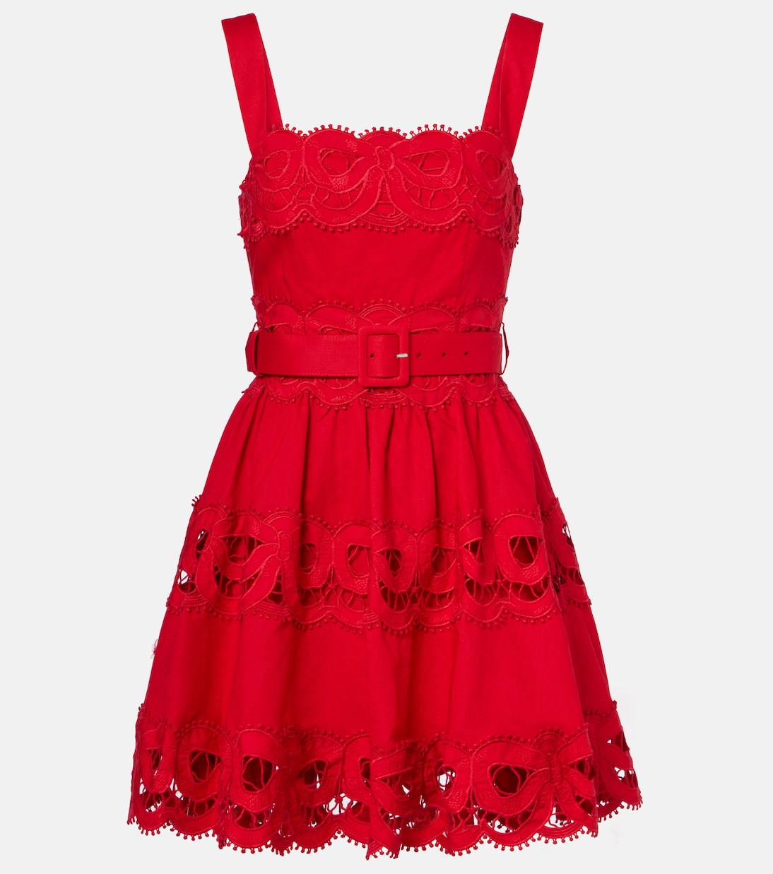 Cutout linen and cotton-blend minidress | Self-Portrait