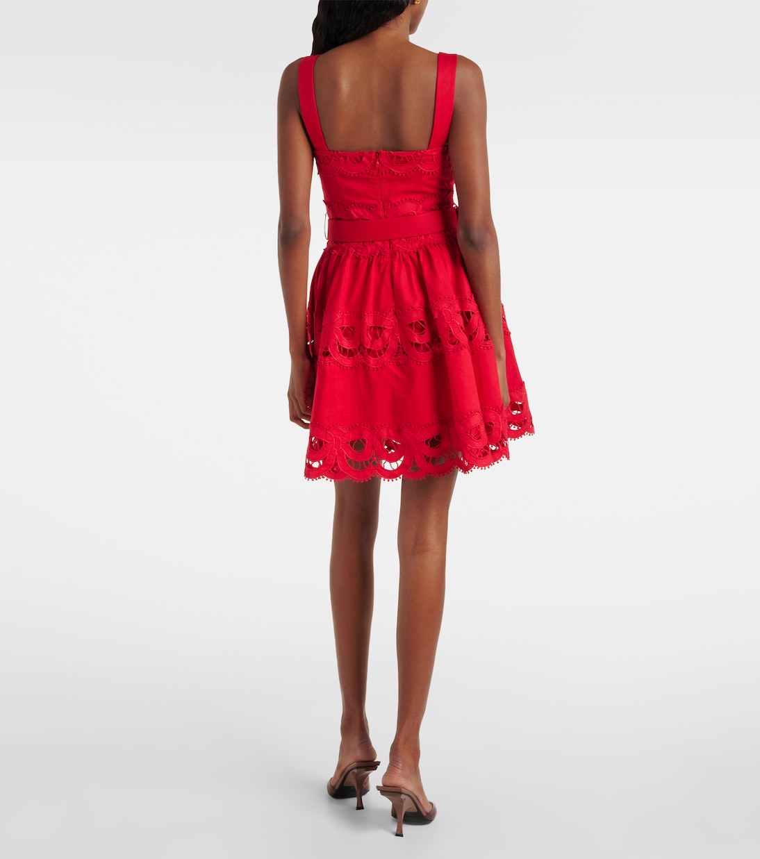 Cutout linen and cotton-blend minidress | Self-Portrait