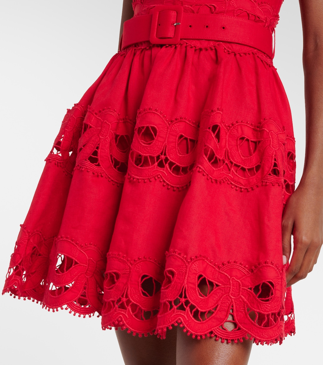 Cutout linen and cotton-blend minidress | Self-Portrait