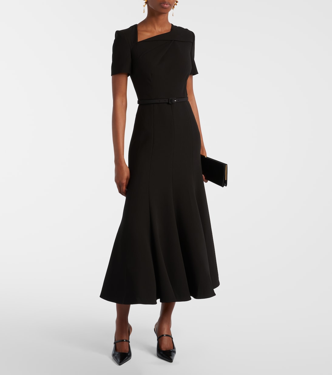 Robe midi en crêpe | Roland Mouret