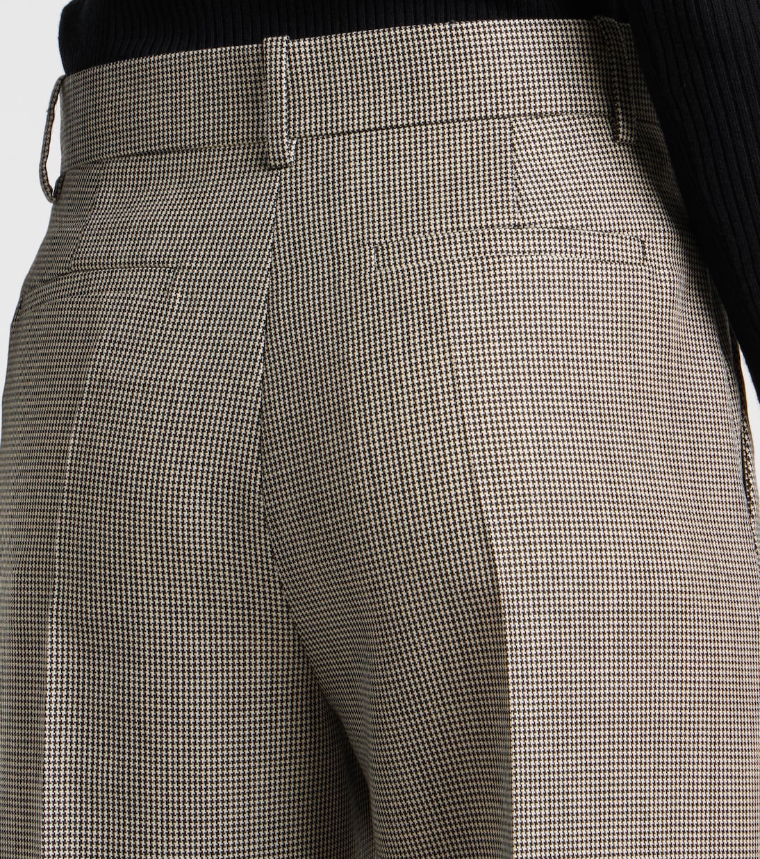 Pantalones anchos de lana y mohair a cuadros | Valentino