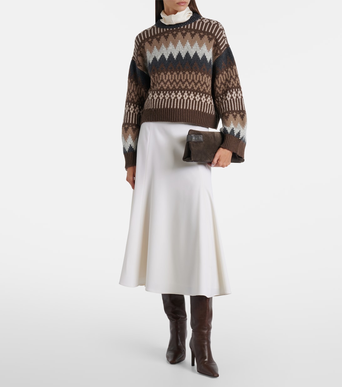Cashmere jacquard sweater | Brunello Cucinelli