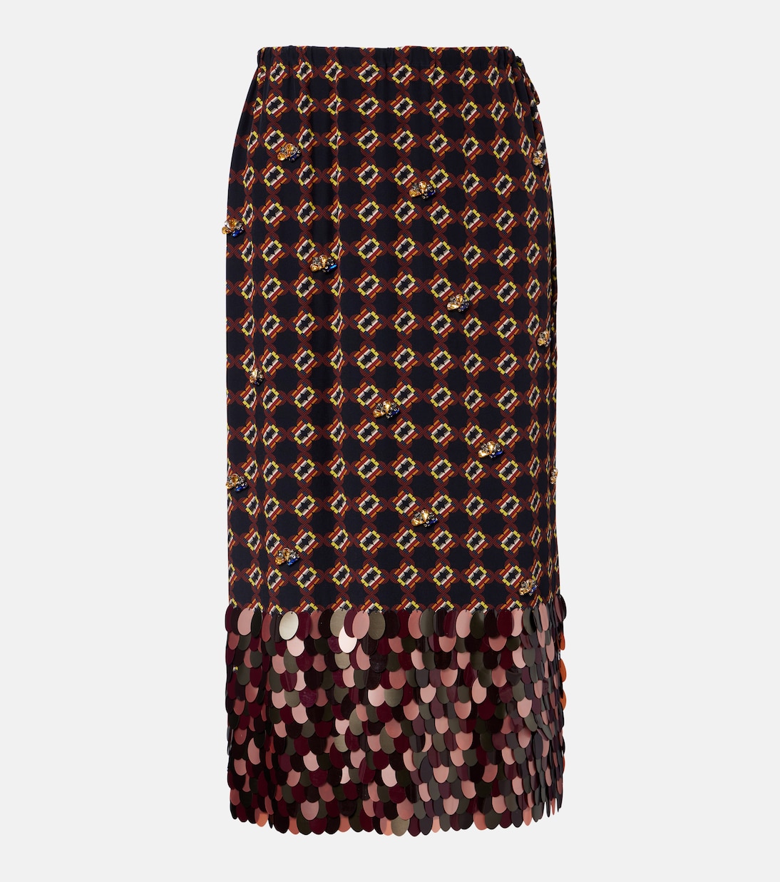 Printed sequined silk midi skirt | Dries Van Noten