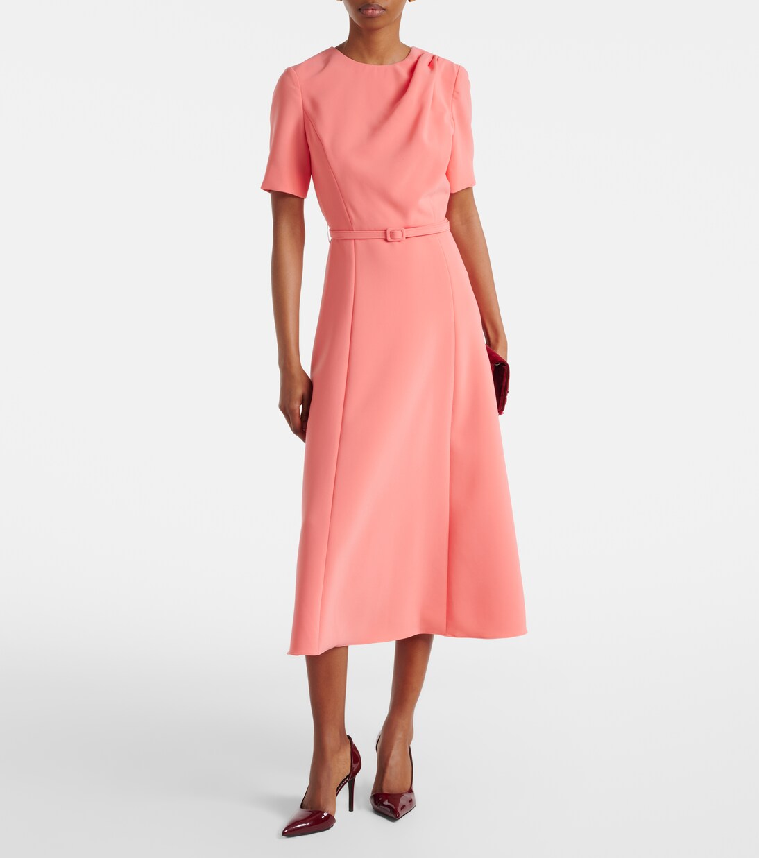 Belted crêpe midi dress | Carolina Herrera