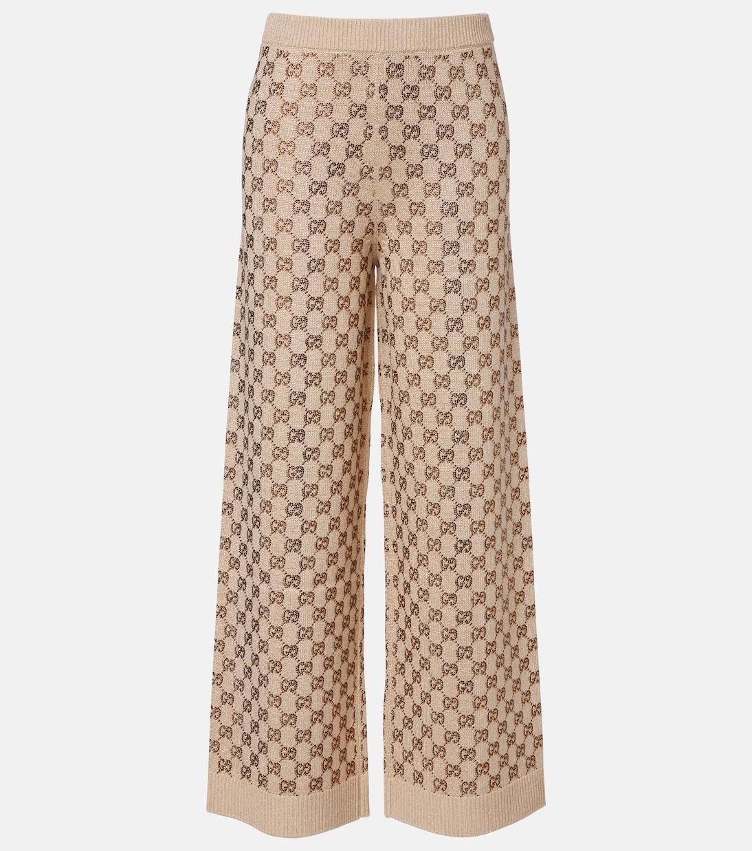 GG wool and cashmere-blend wide-leg pants | Gucci