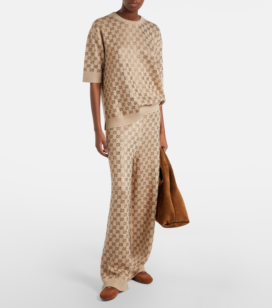 GG wool and cashmere-blend wide-leg pants | Gucci