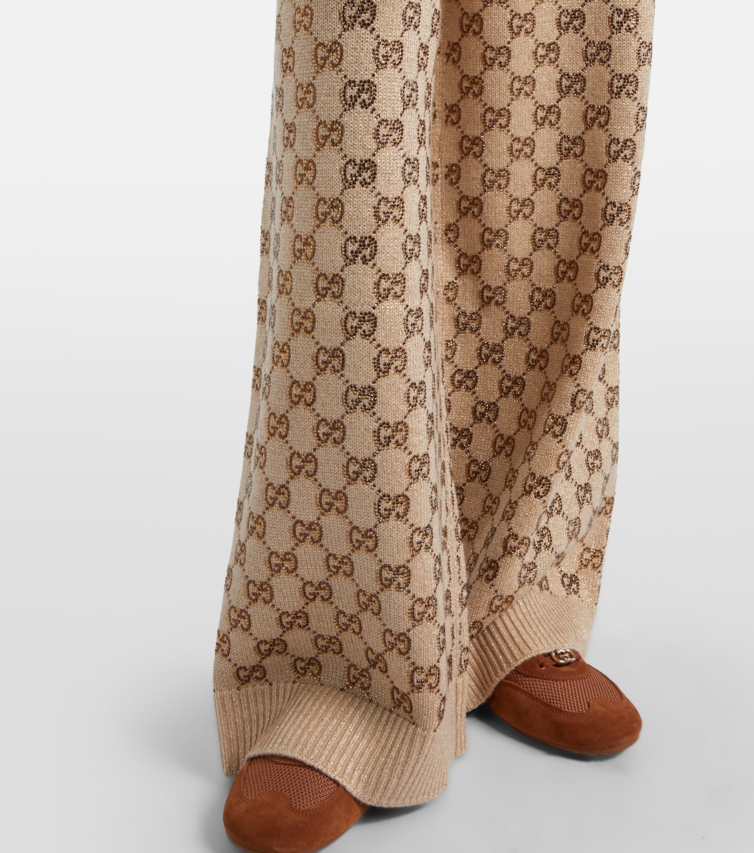 GG wool and cashmere-blend wide-leg pants | Gucci