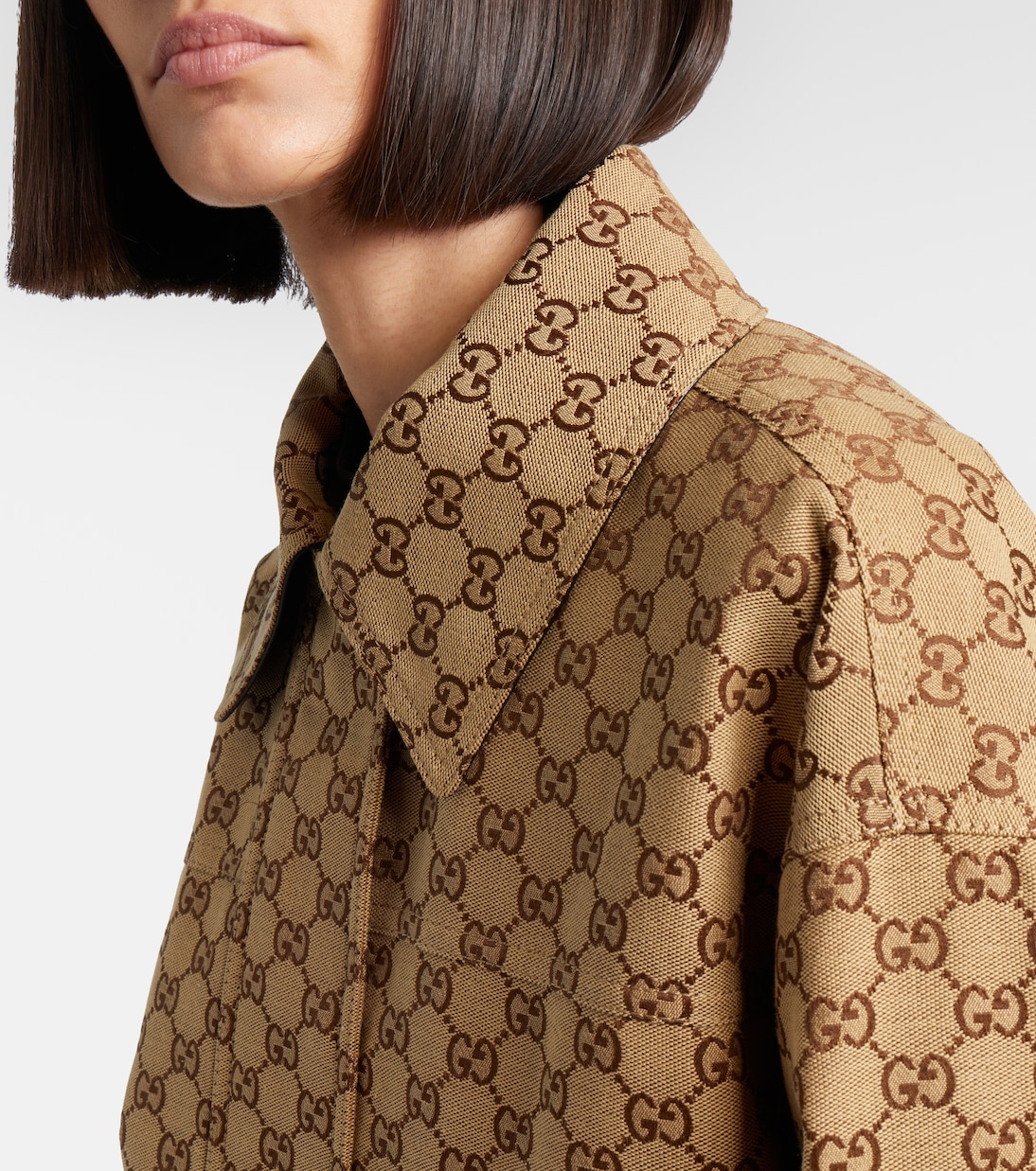 GG Canvas leather bomber jacket | Gucci