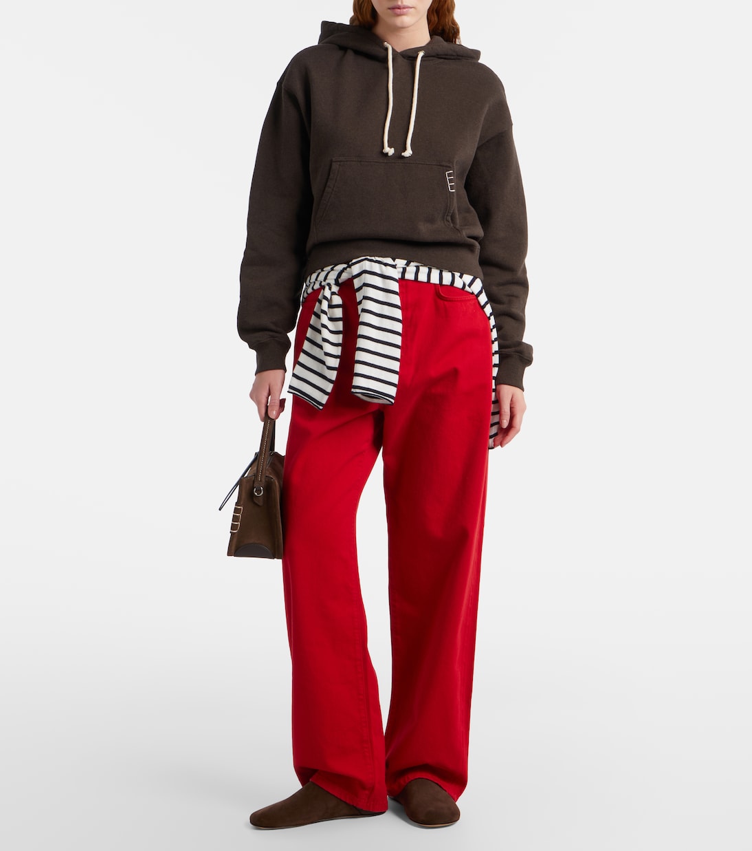 Felpa cropped in cotone con cappuccio | JW Anderson