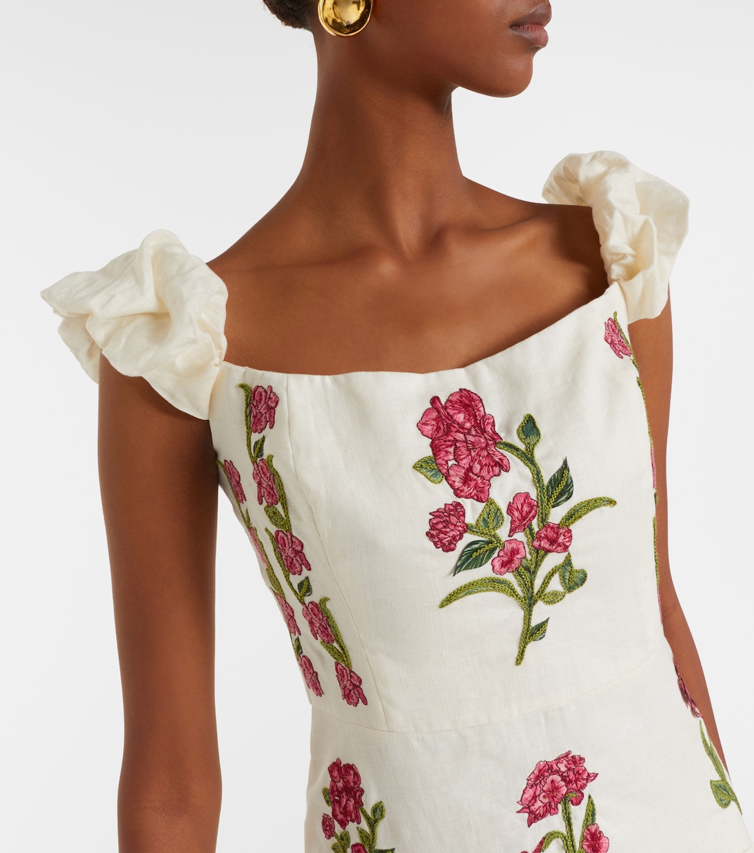 Siembra embroidered linen maxi dress | Agua by Agua Bendita