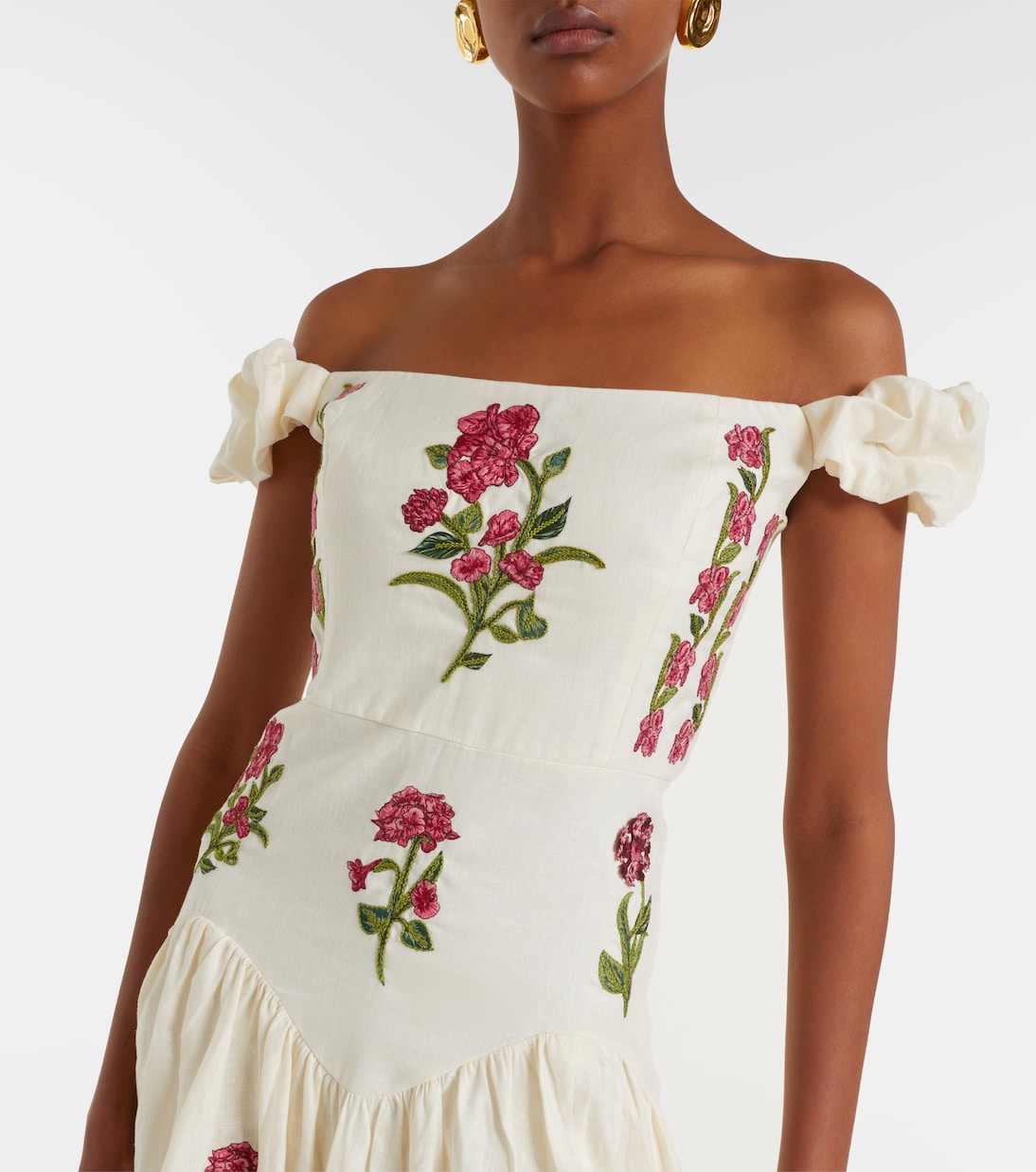 Siembra embroidered linen maxi dress | Agua by Agua Bendita