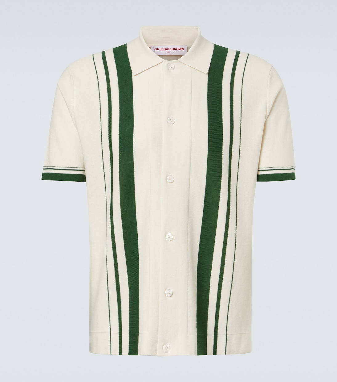 Tiernan striped cotton bowling shirt | Orlebar Brown