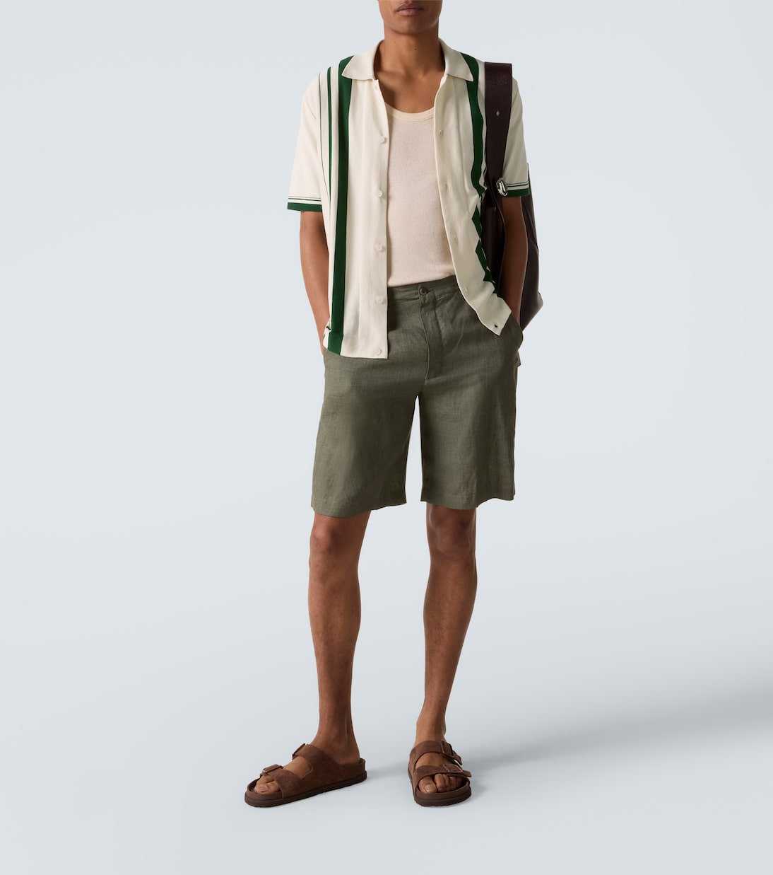 Tiernan striped cotton bowling shirt | Orlebar Brown