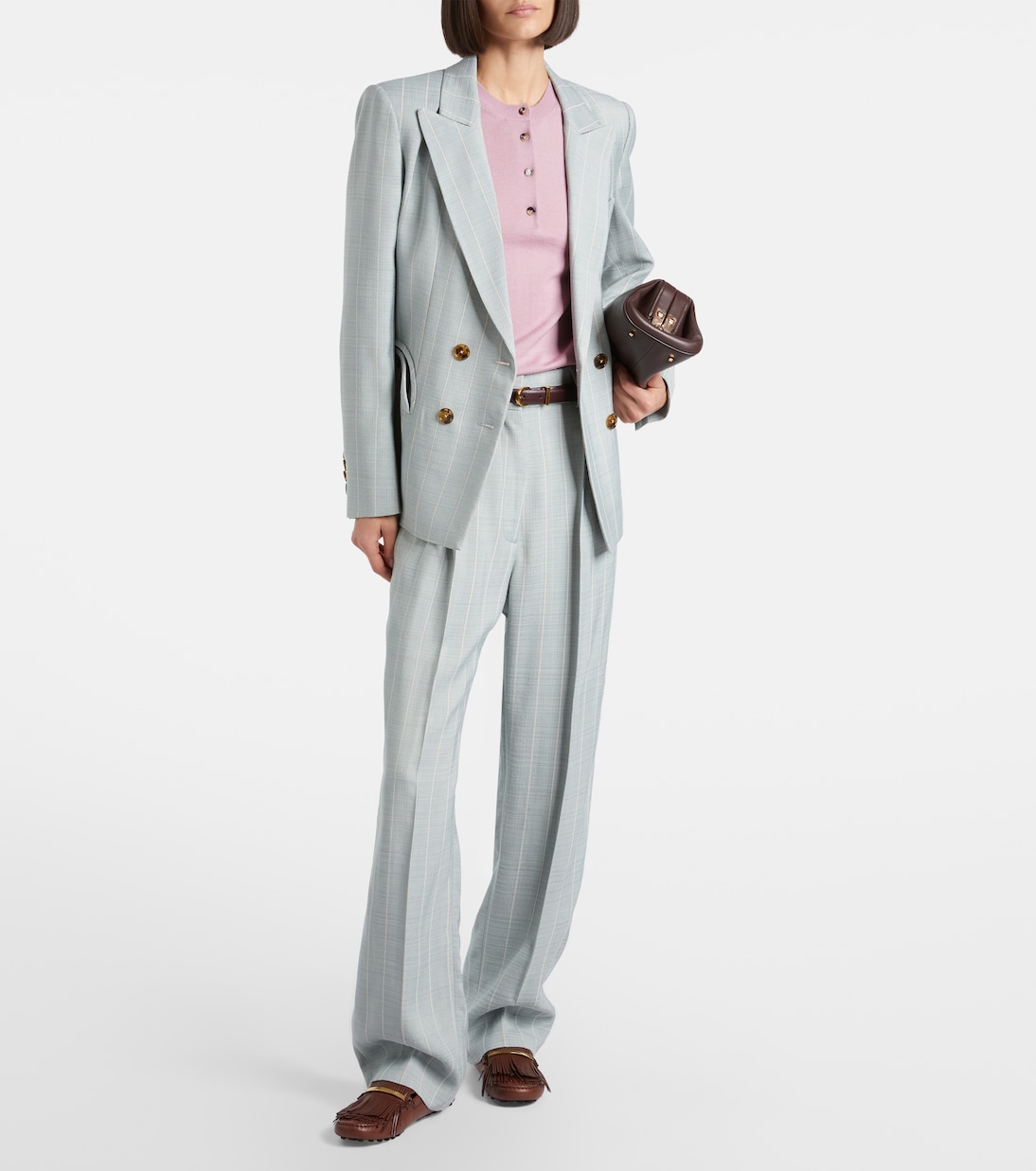 After You Charmer pinstripe double-breasted blazer | Blazé Milano