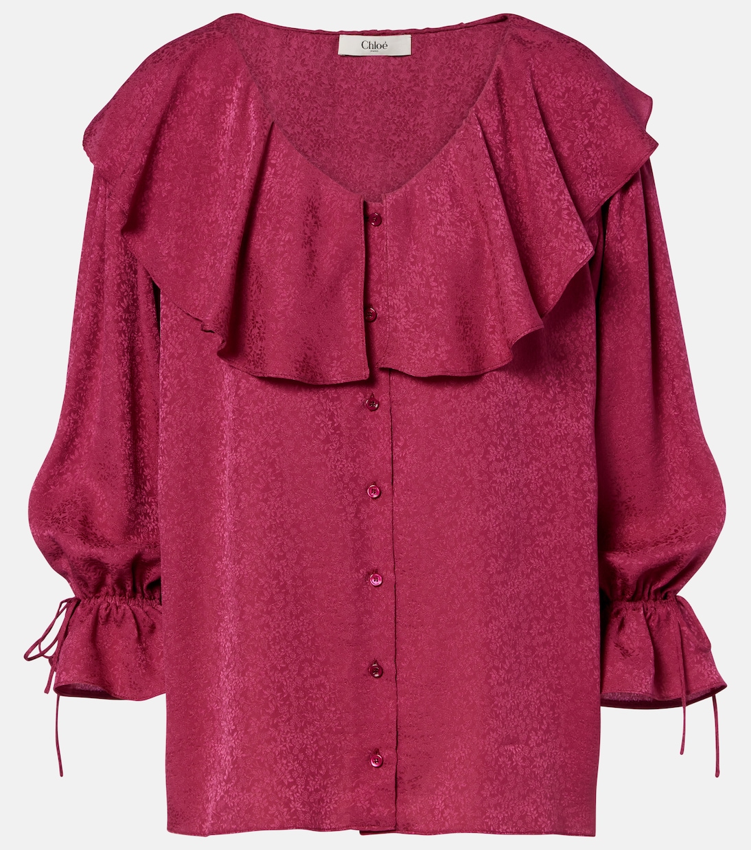 Ruffled silk jacquard blouse | Chloé