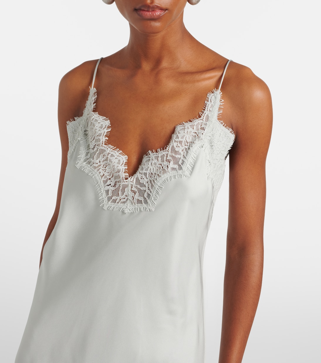 Lace-trimmed silk slip dress | Róhe