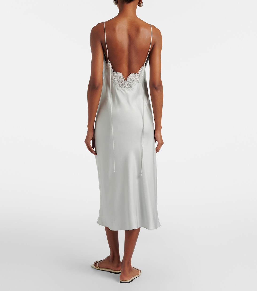 Lace-trimmed silk slip dress | Róhe