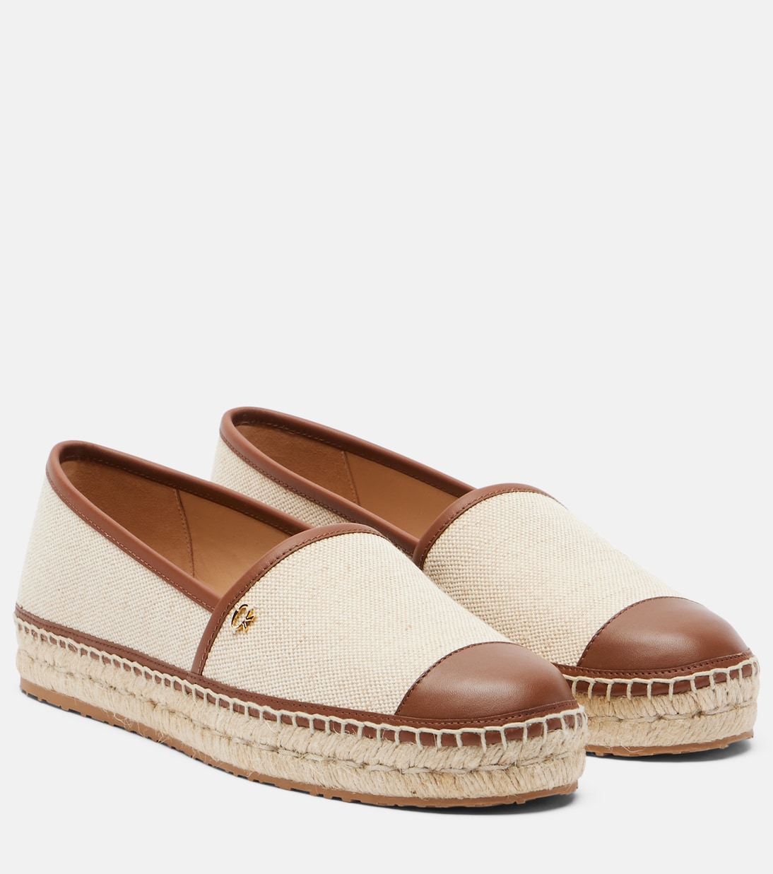 Leather-trimmed canvas espadrilles | Gianvito Rossi