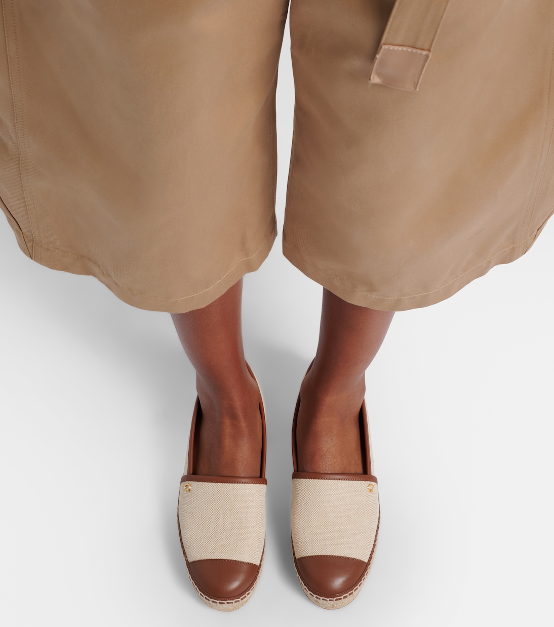 Leather-trimmed canvas espadrilles | Gianvito Rossi