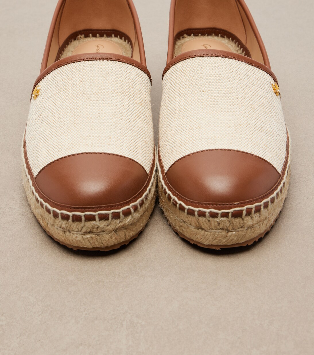 Leather-trimmed canvas espadrilles | Gianvito Rossi