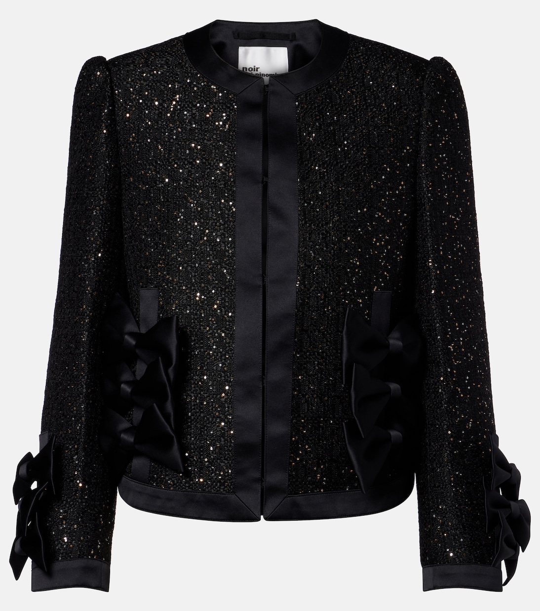 Satin-trimmed sequined jacket | Noir Kei Ninomiya