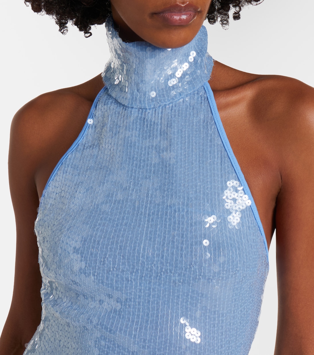 Sequined halterneck maxi dress | Oséree