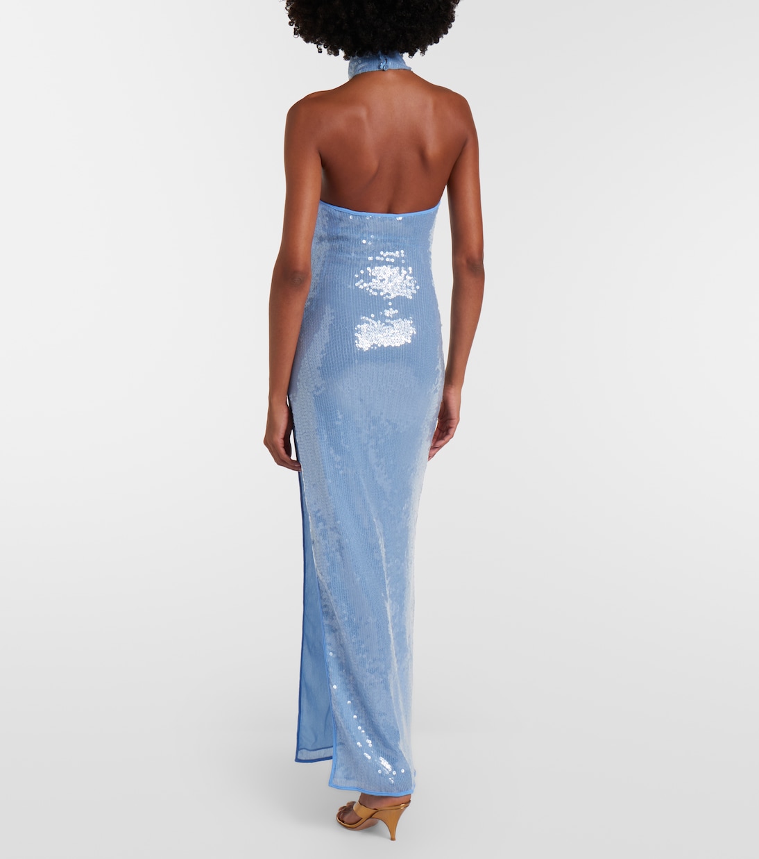 Sequined halterneck maxi dress | Oséree