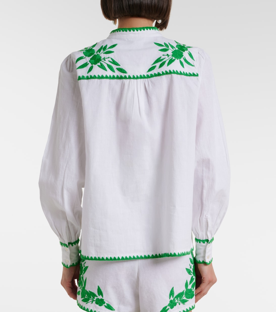 Camicia in cotone e lino con ricamo | Juliet Dunn