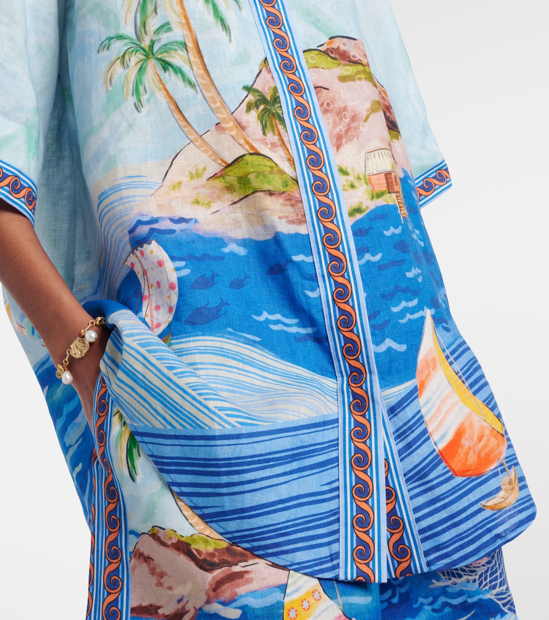 Camisa de lino estampada | Alémais