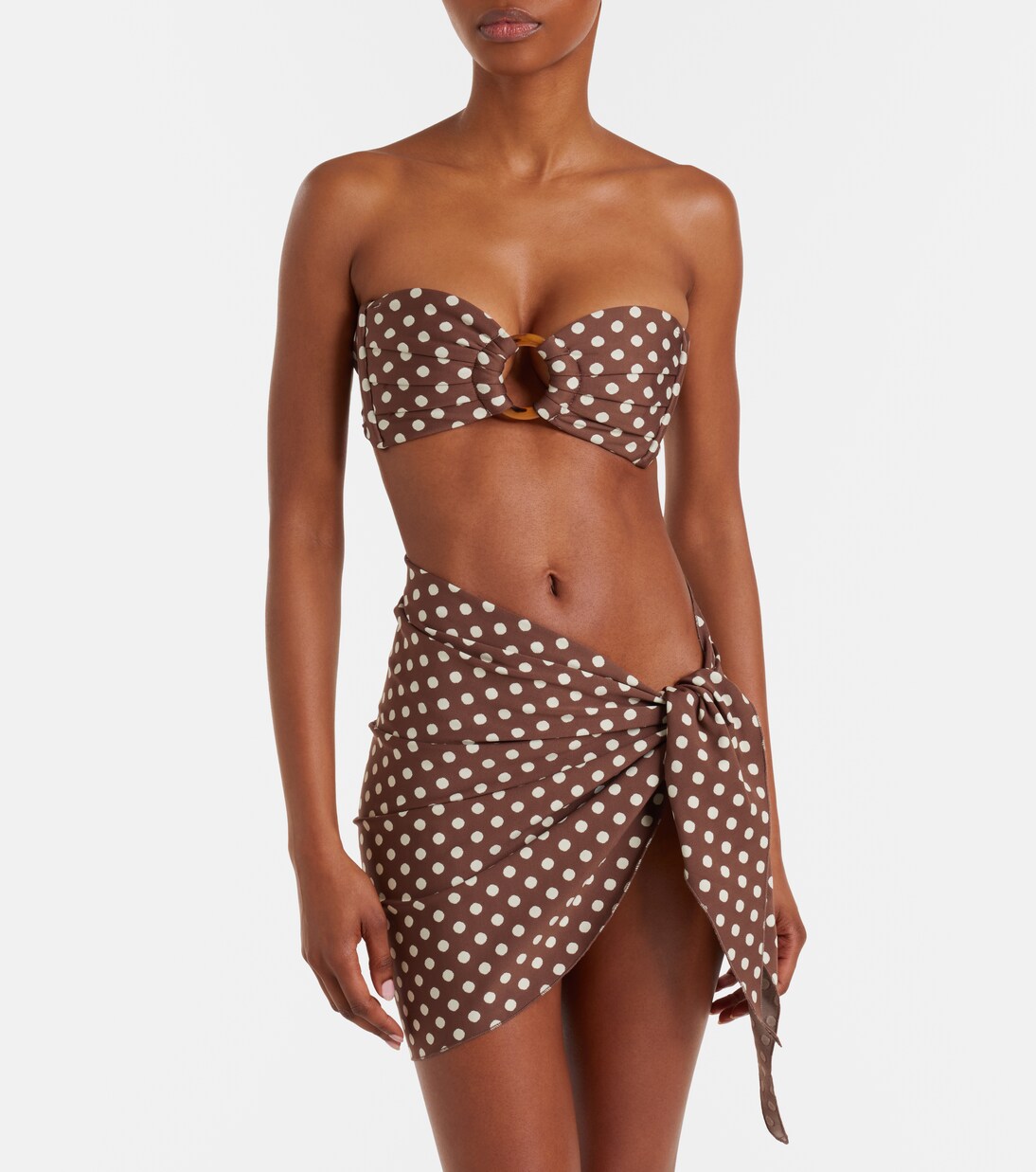 Draped polka-dot beach cover-up | Montce