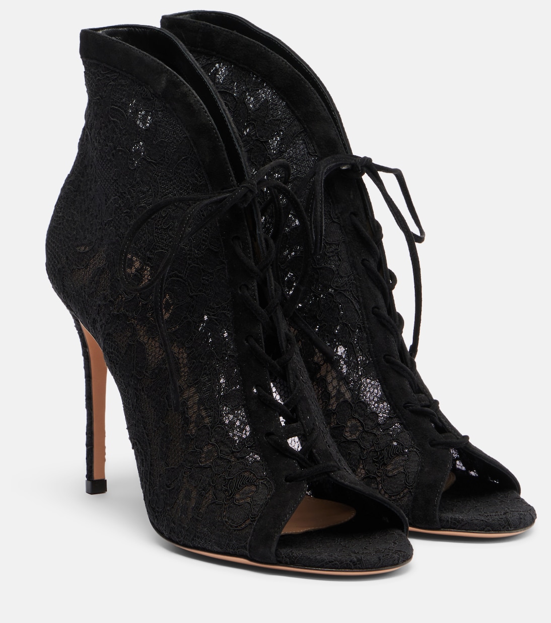 Suede-trimmed lace pumps | Gianvito Rossi