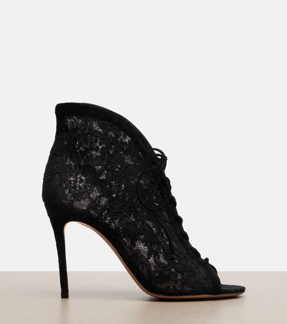 Suede-trimmed lace pumps | Gianvito Rossi