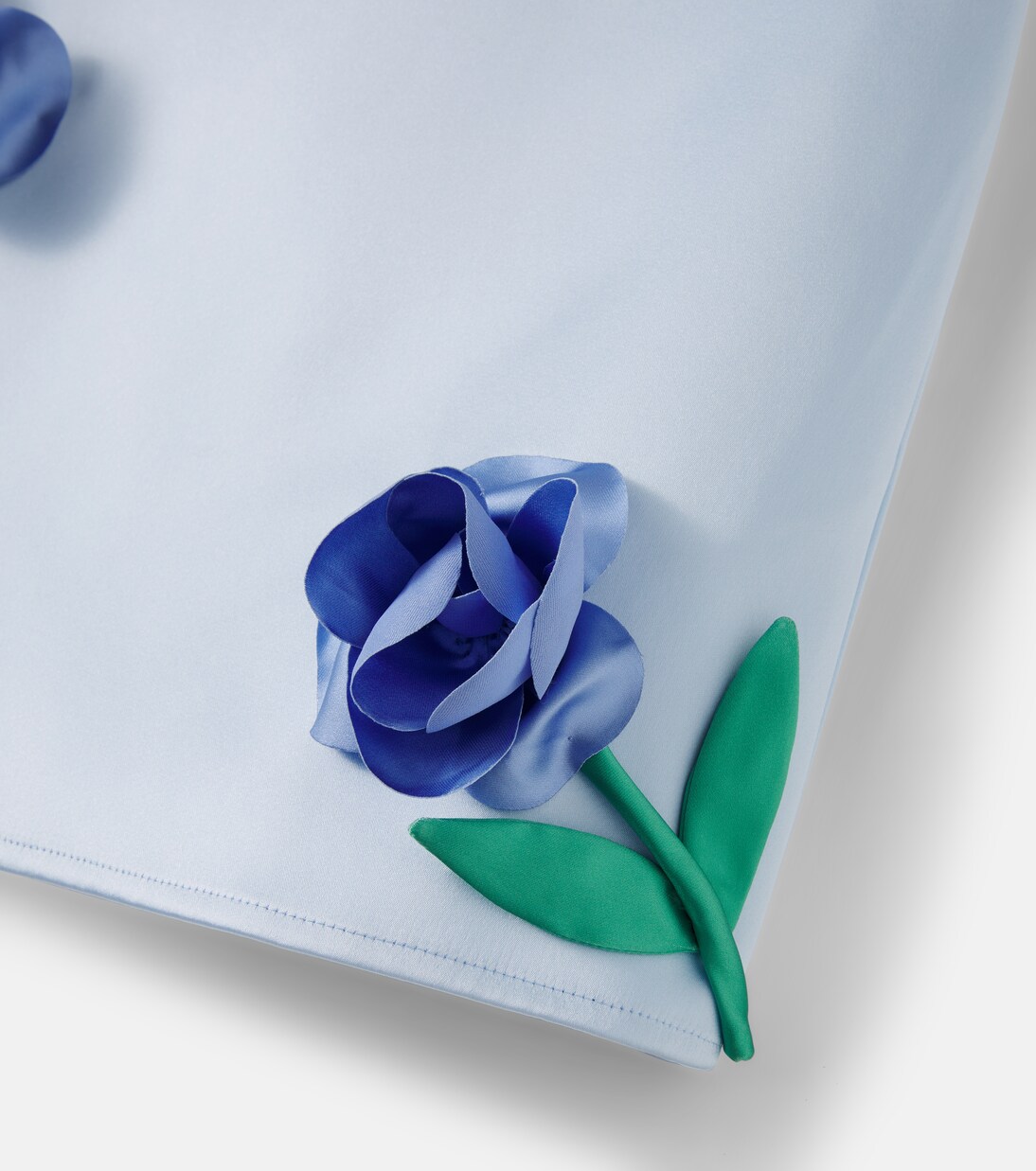 Floral-appliqué satin dress | Self-Portrait Kids