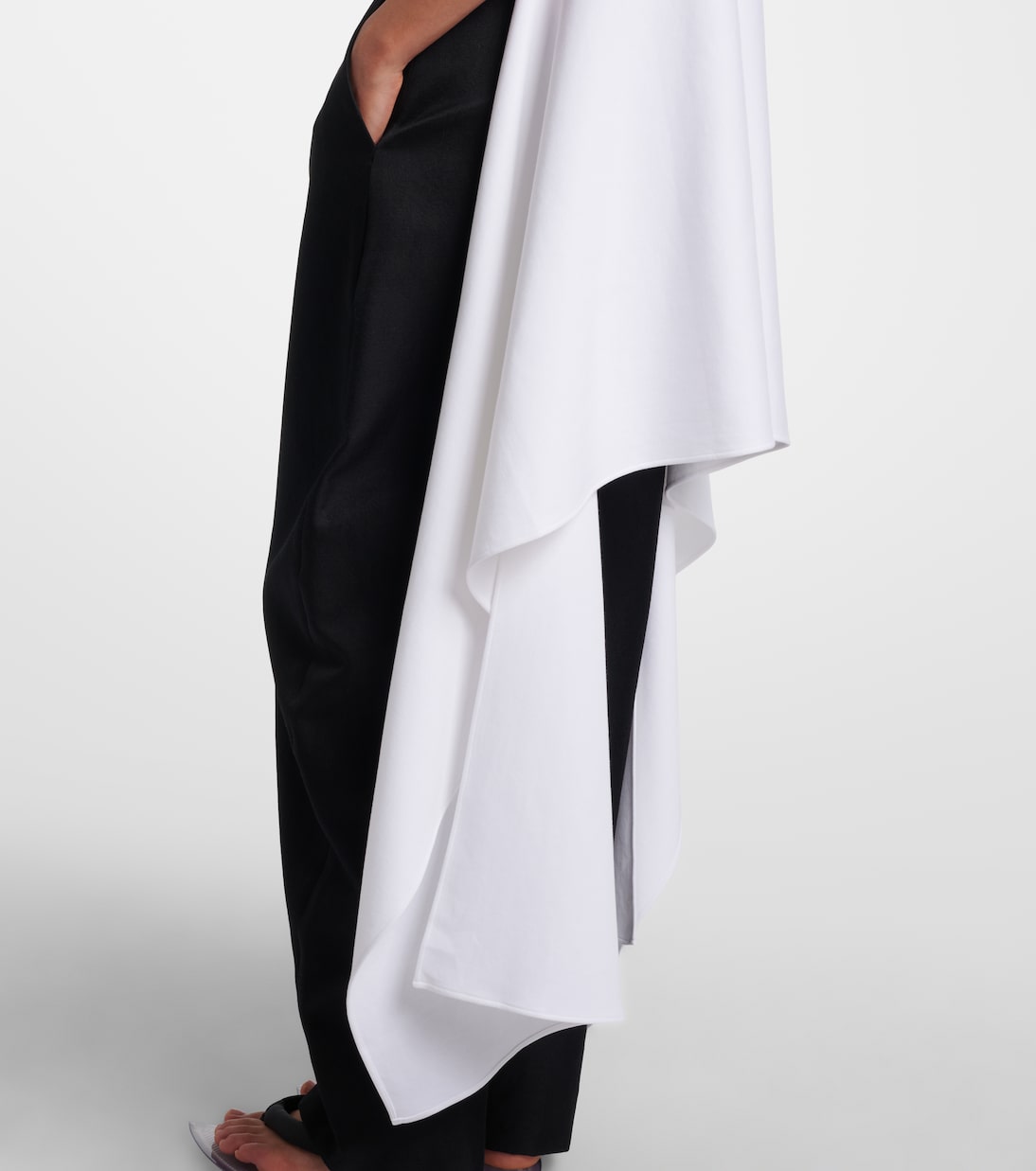 Asymmetric cotton-blend jersey T-shirt | Alaïa