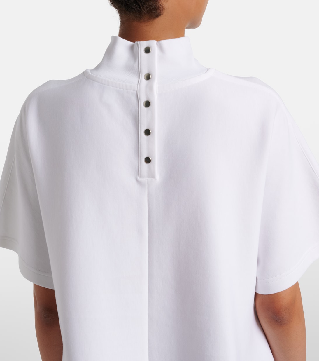 Asymmetric cotton-blend jersey T-shirt | Alaïa