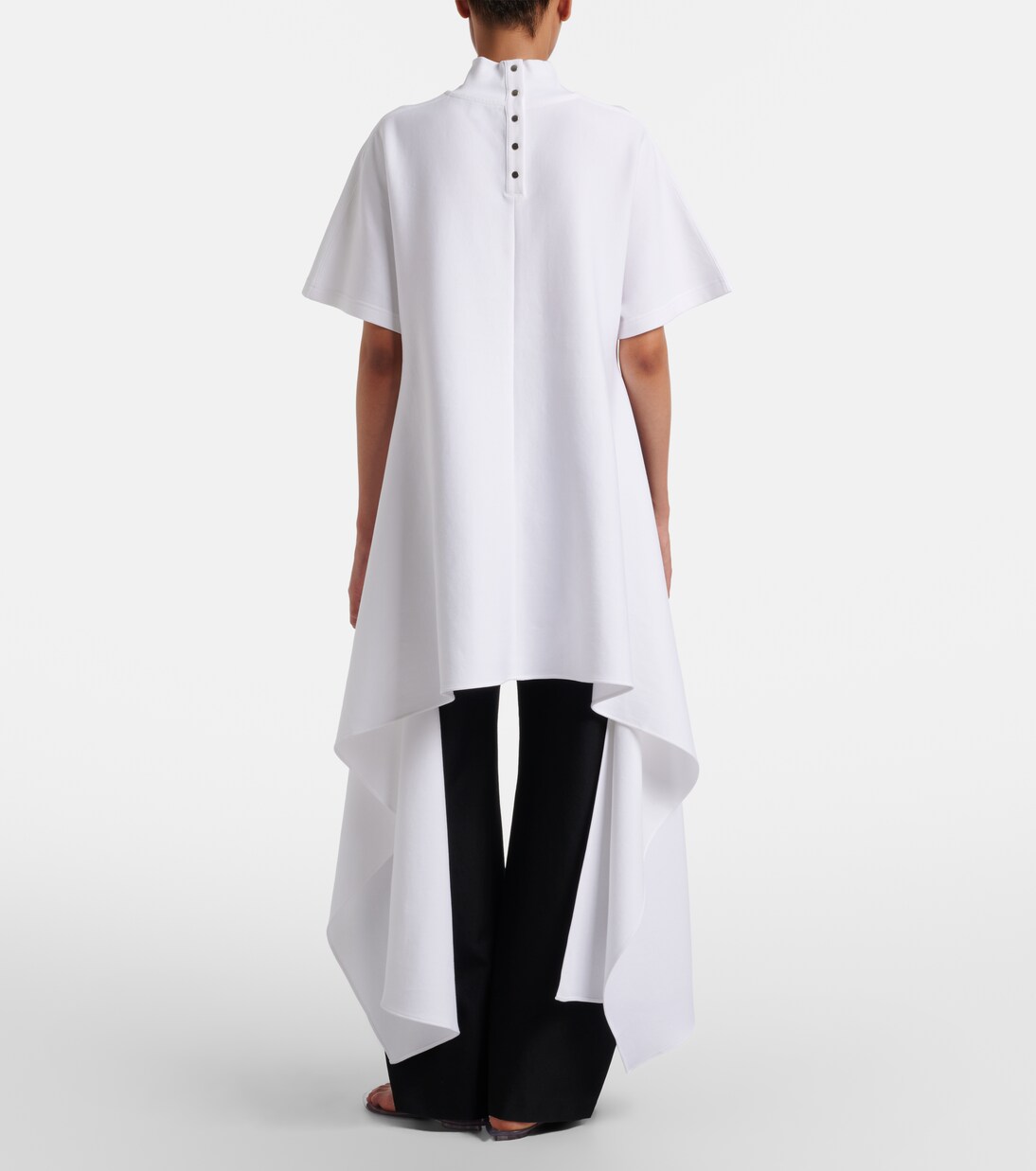 Asymmetric cotton-blend jersey T-shirt | Alaïa