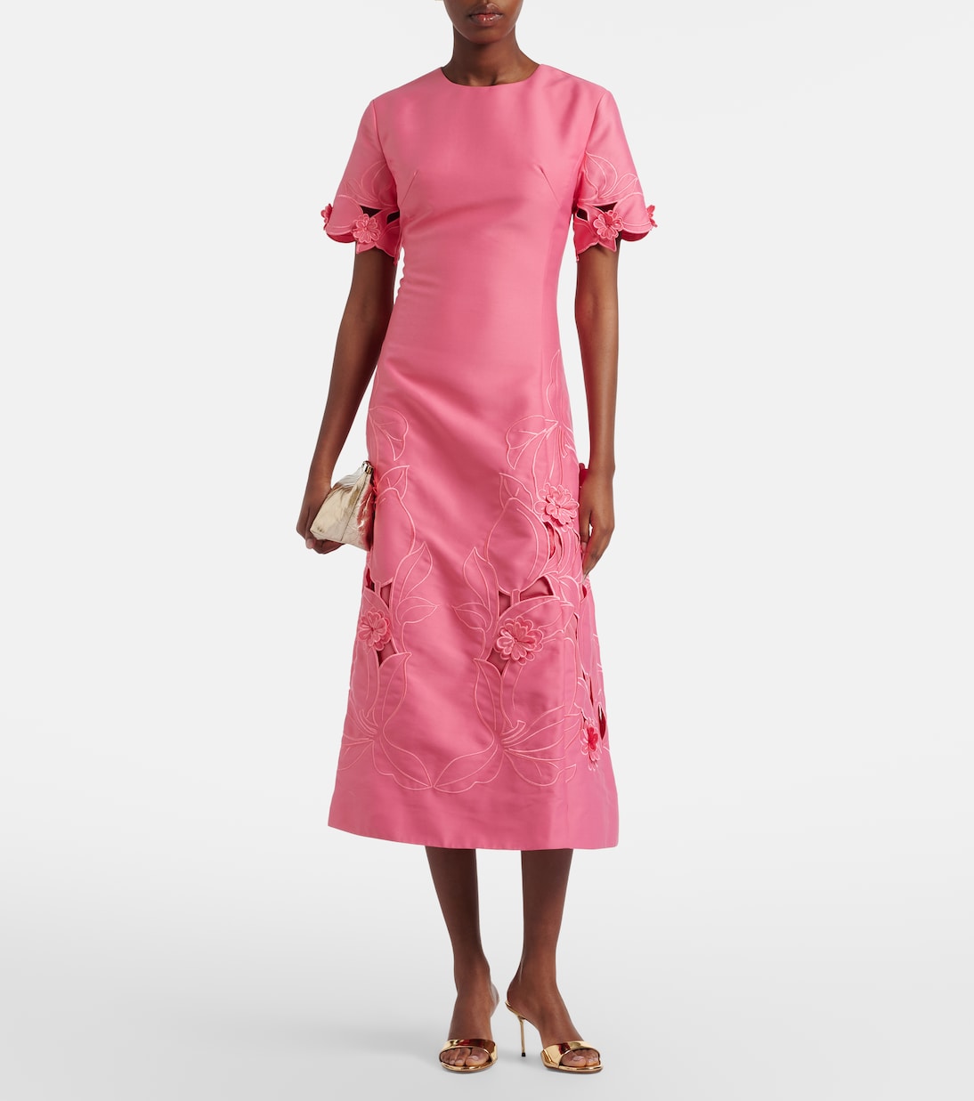 Caroline laser-cut midi dress | Leo Lin