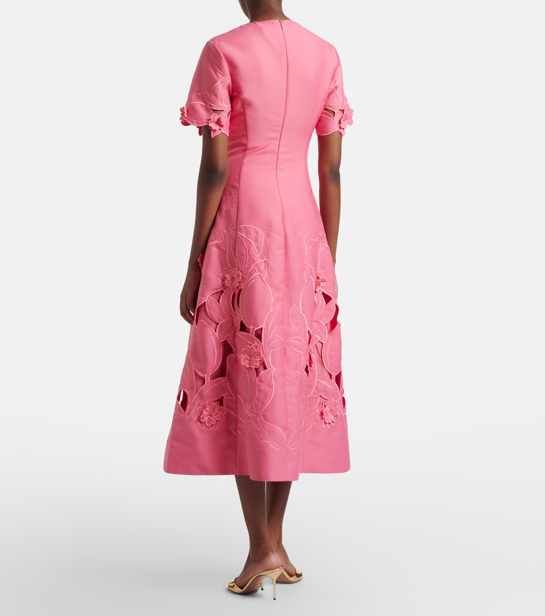 Caroline laser-cut midi dress | Leo Lin