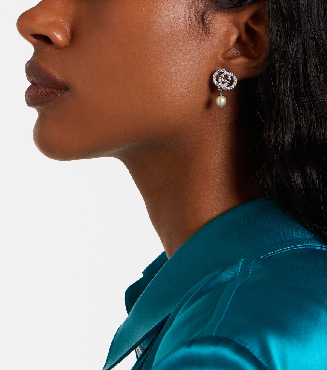Interlocking G embellished drop earrings | Gucci