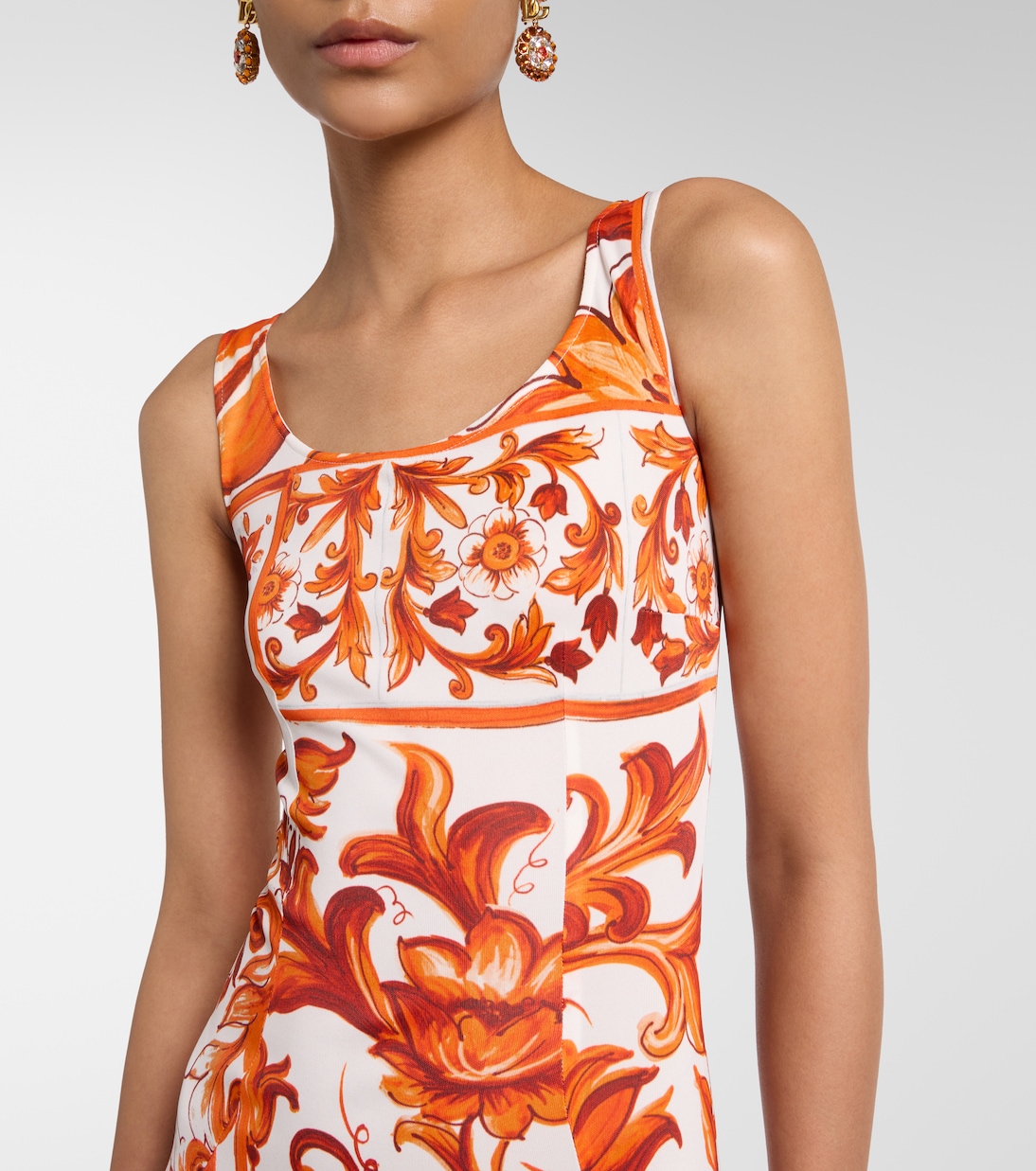Midikleid Majolica aus Organza | Dolce&Gabbana