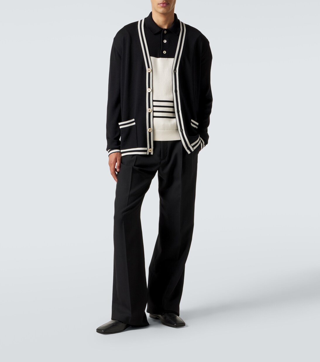 VLogo striped cotton polo sweater | Valentino