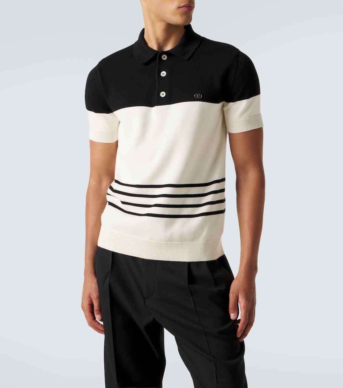 VLogo striped cotton polo sweater | Valentino