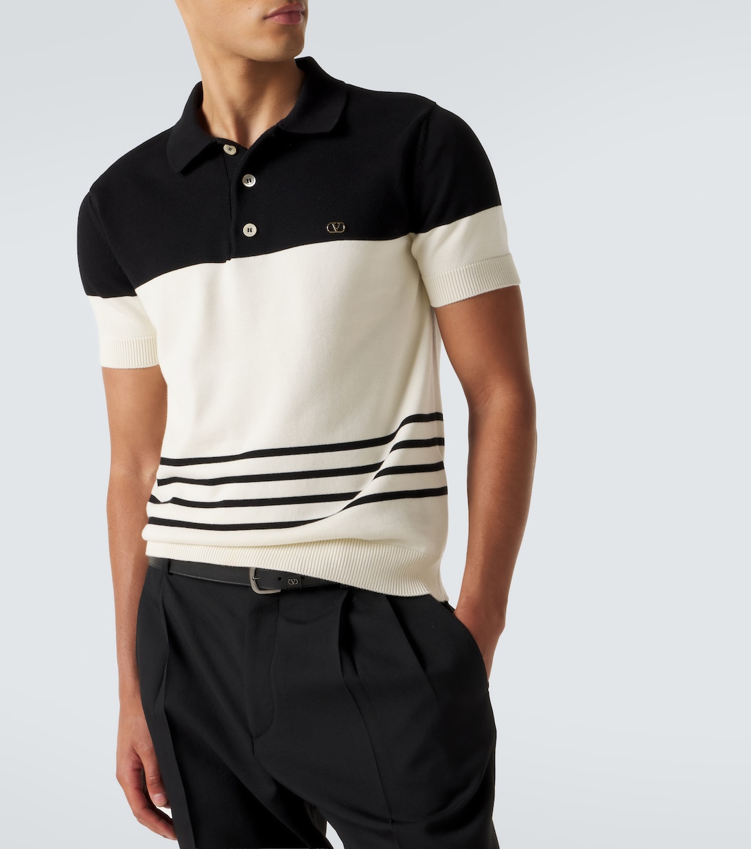 VLogo striped cotton polo sweater | Valentino