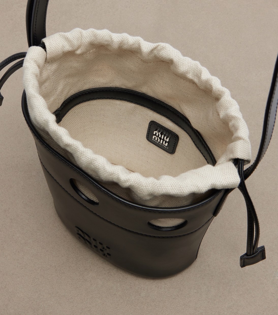 Leather bucket bag | Miu Miu