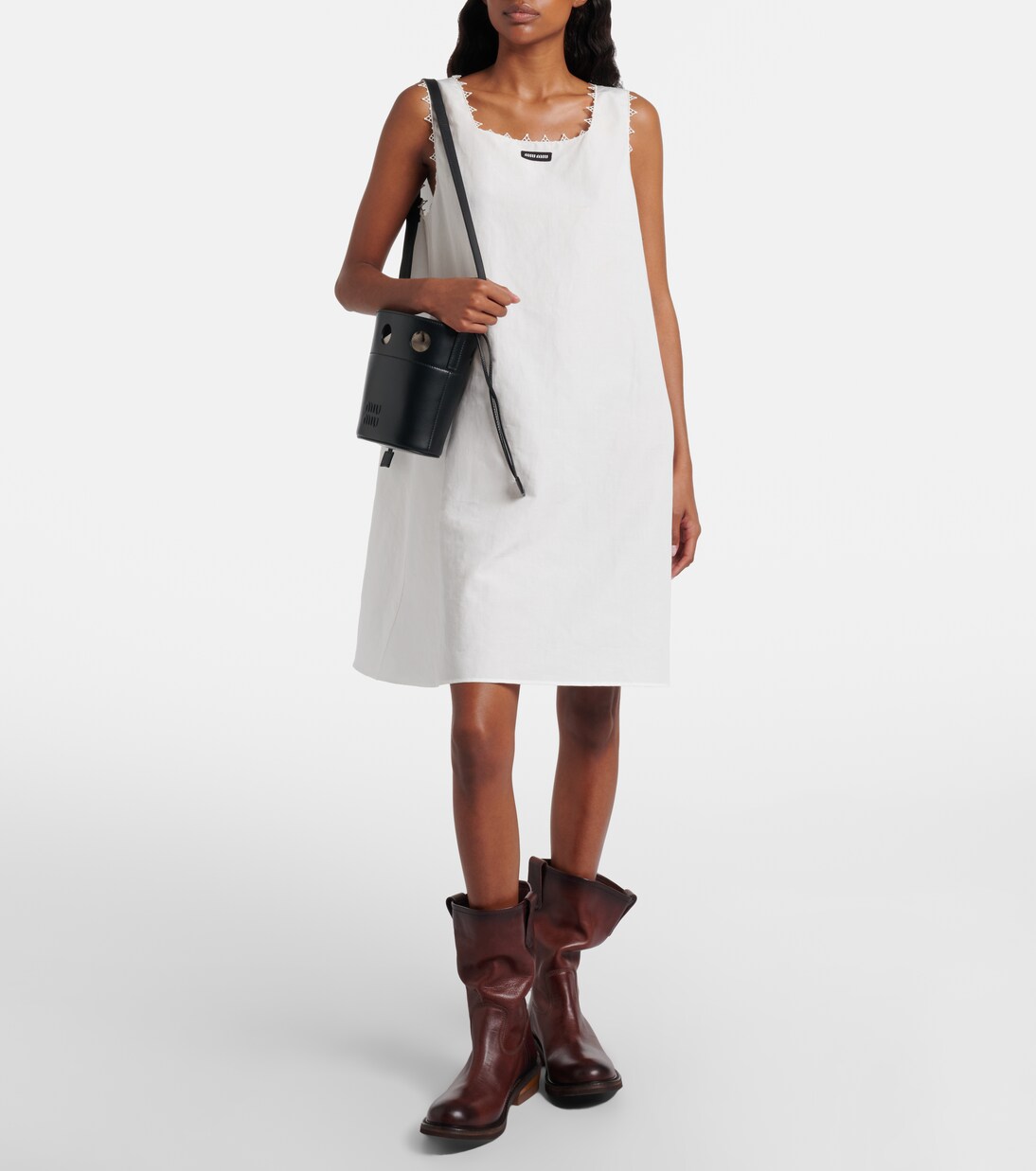 Leather bucket bag | Miu Miu