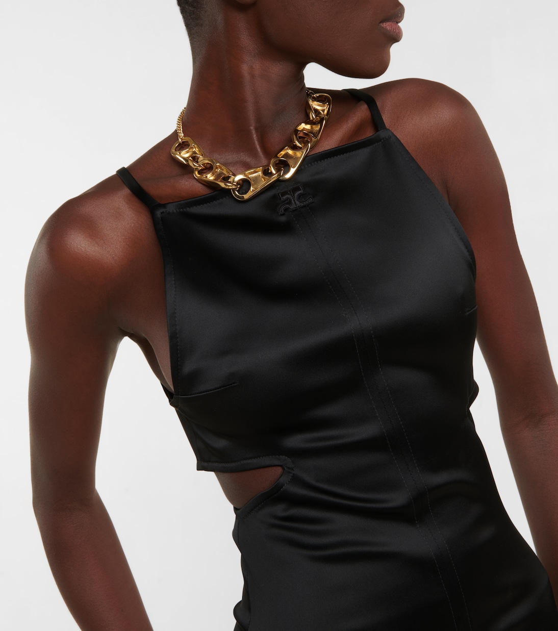 Robe longue Swallow en satin | Courrèges