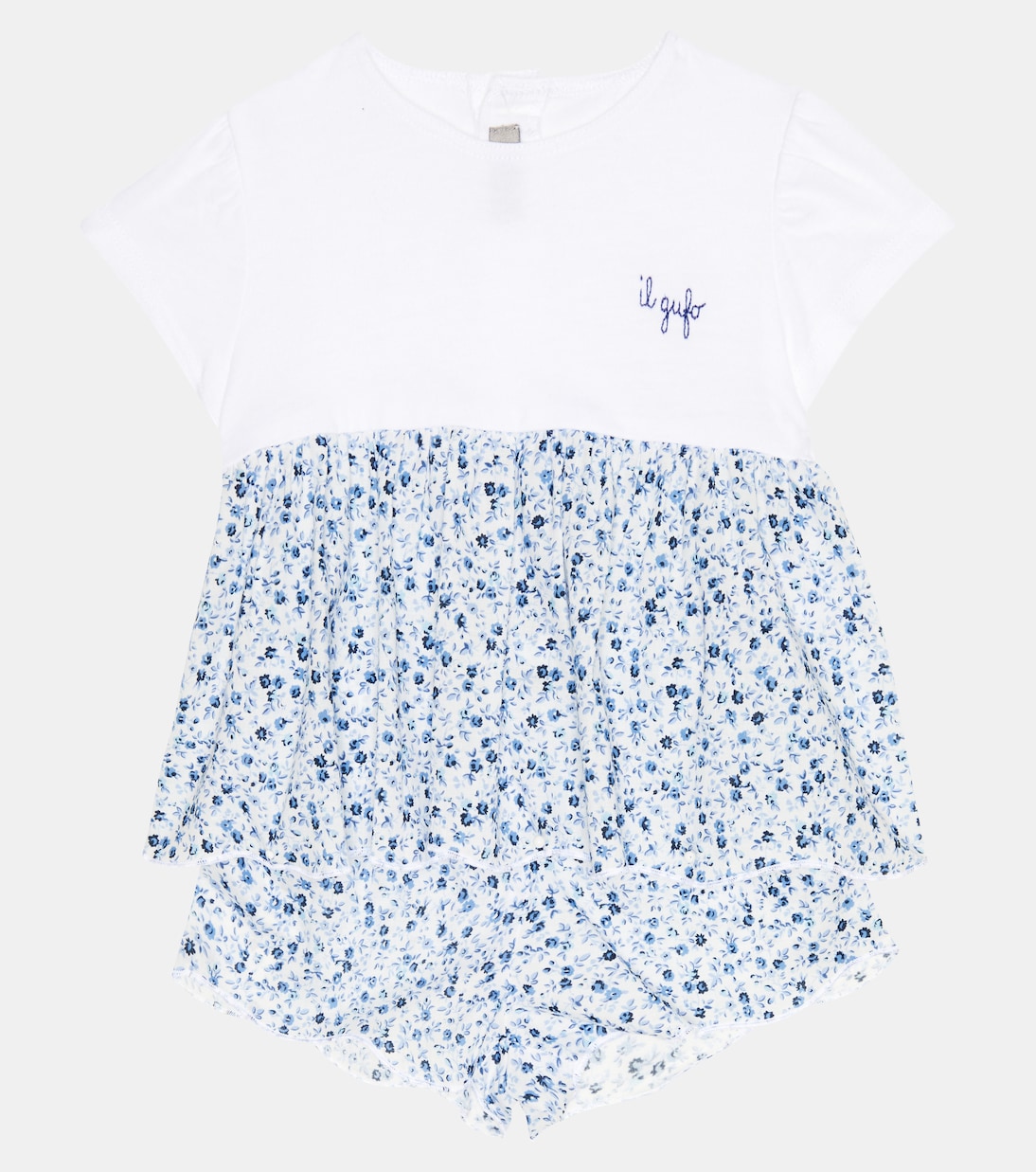 Baby cotton dress and shorts | Il Gufo